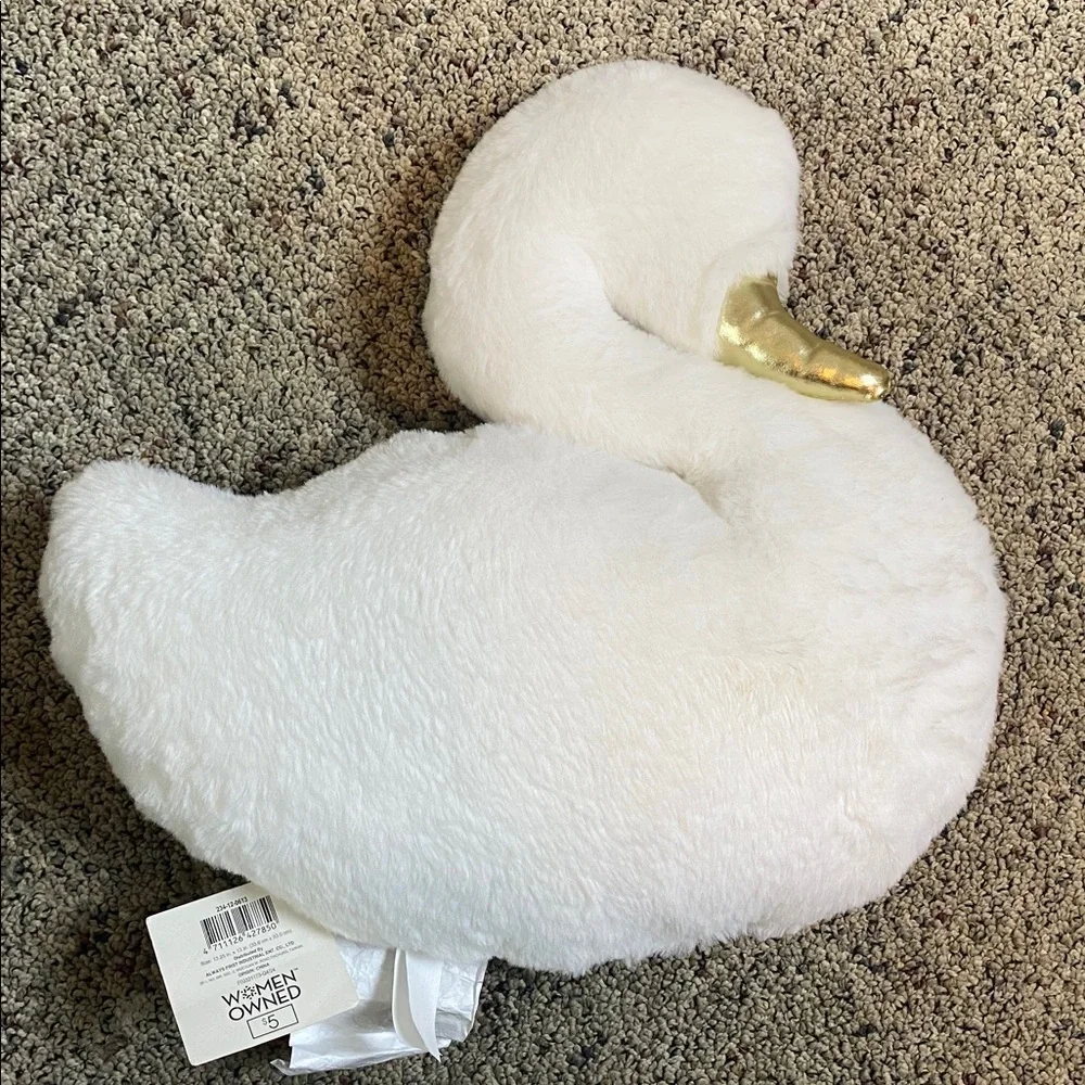 White Swan Decorative Pillow NWT